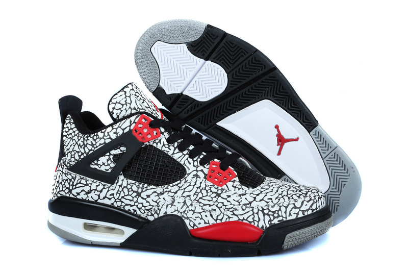 Air Jordan 4 Men Shoes Red/Black/White Online